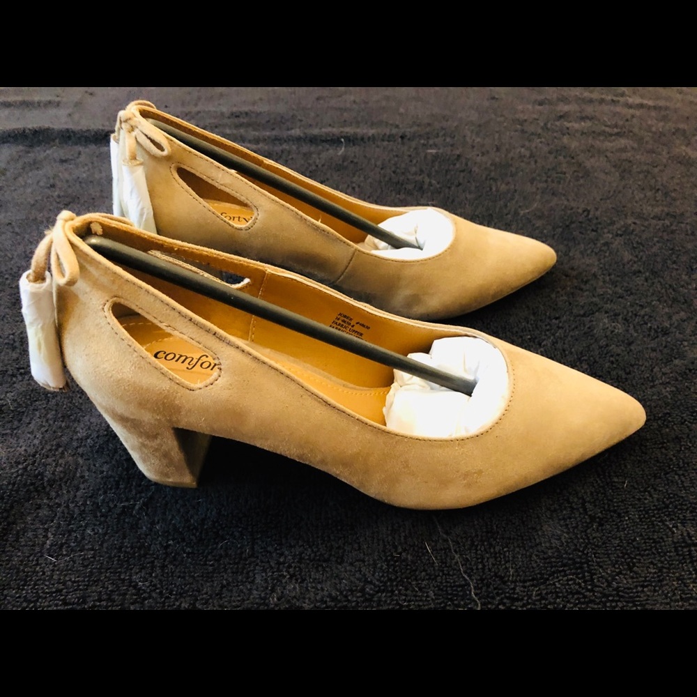 Ladies Slingback suede Beige High Heel Shoes